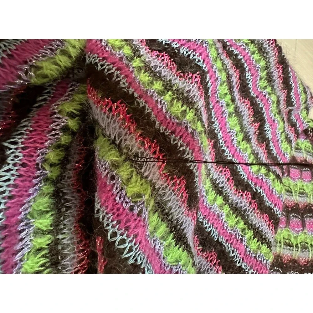 Christian Lacroix Bazar Knit Scarf Oversize Striped Punk Grunge Maximal Y2K